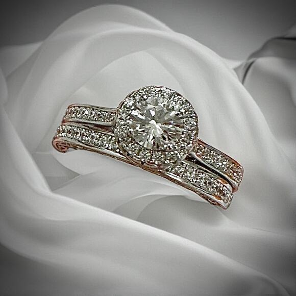 1 Carat CZ Engagement Ring & Wedding Band Set Size 9.5 - Picture 6 of 6